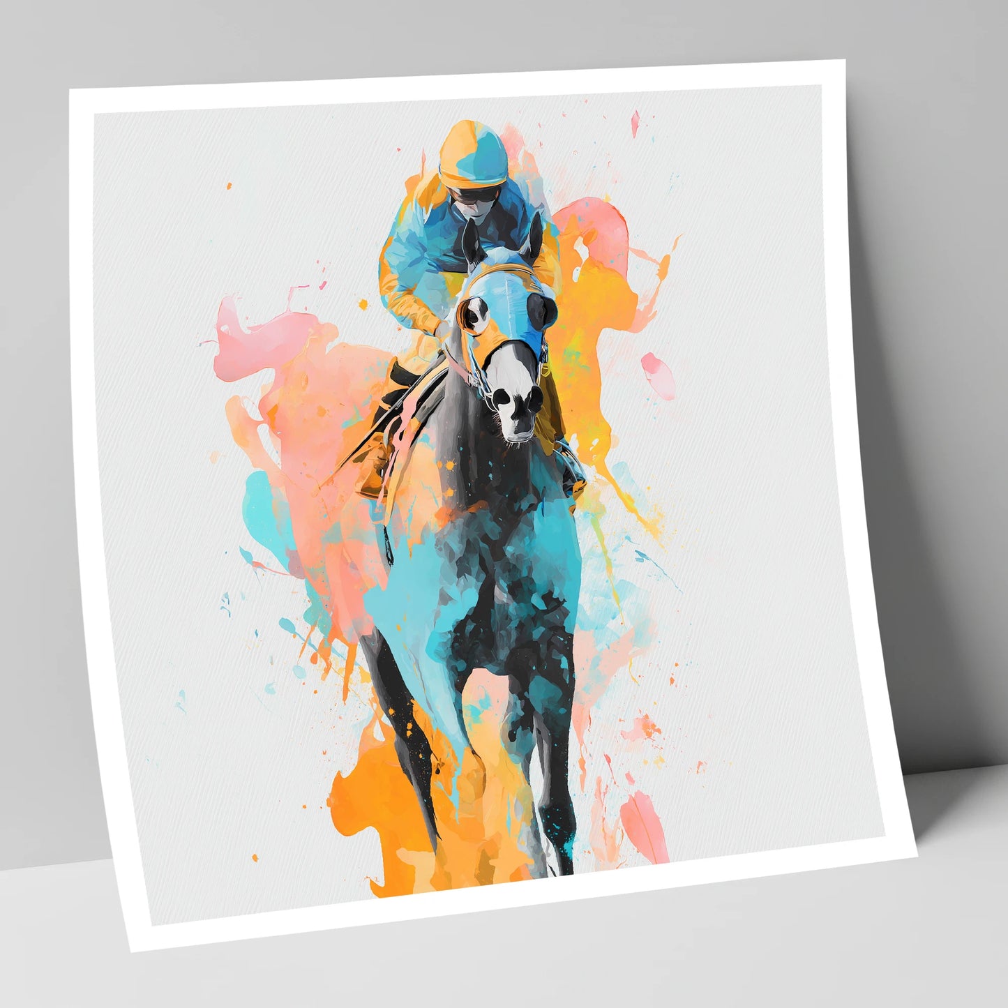 Vibrant Front Runner racing horse art print