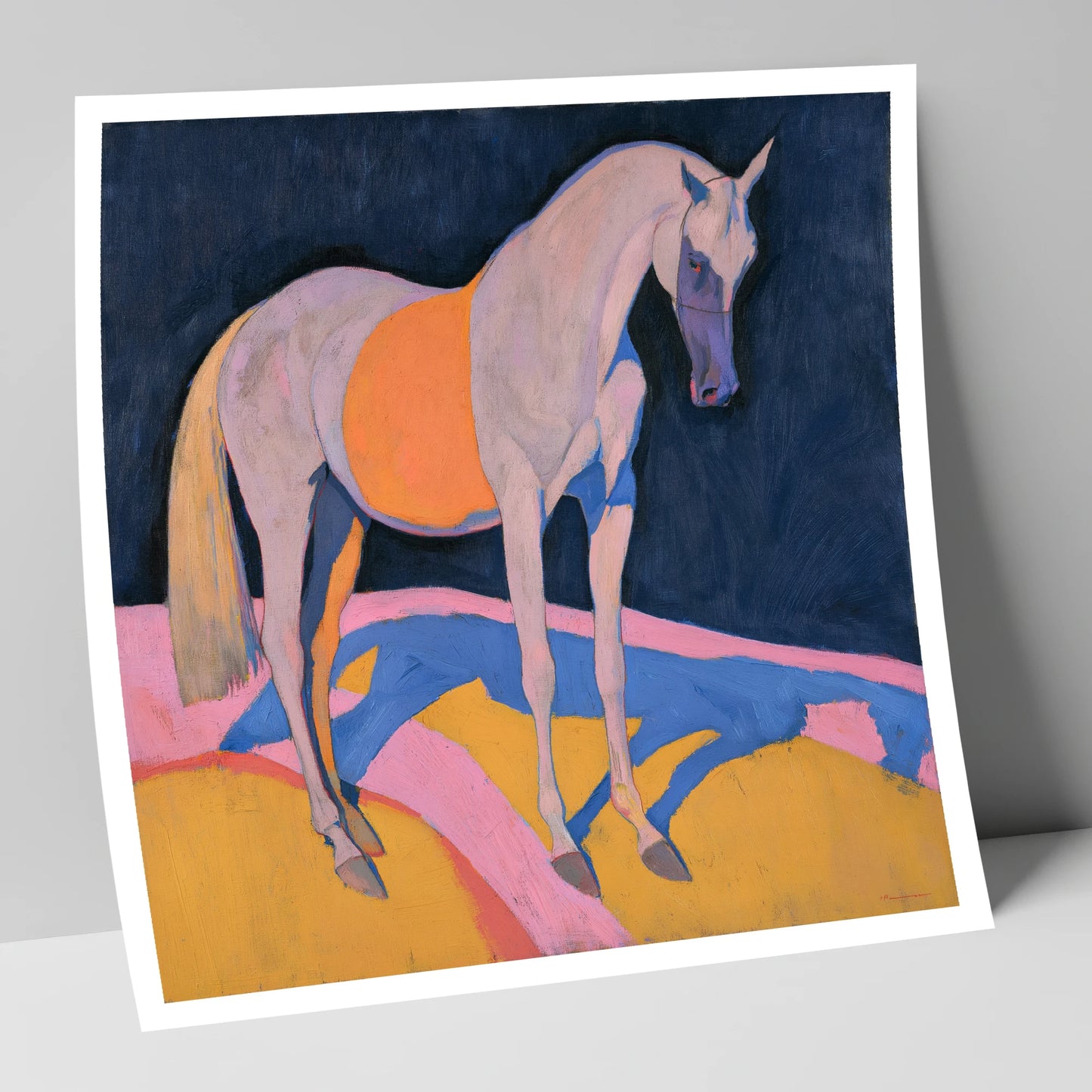 Grey Arabian In Bold Colours horse breed art print