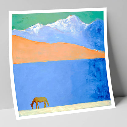 Alpine Solitude horse landscape art print