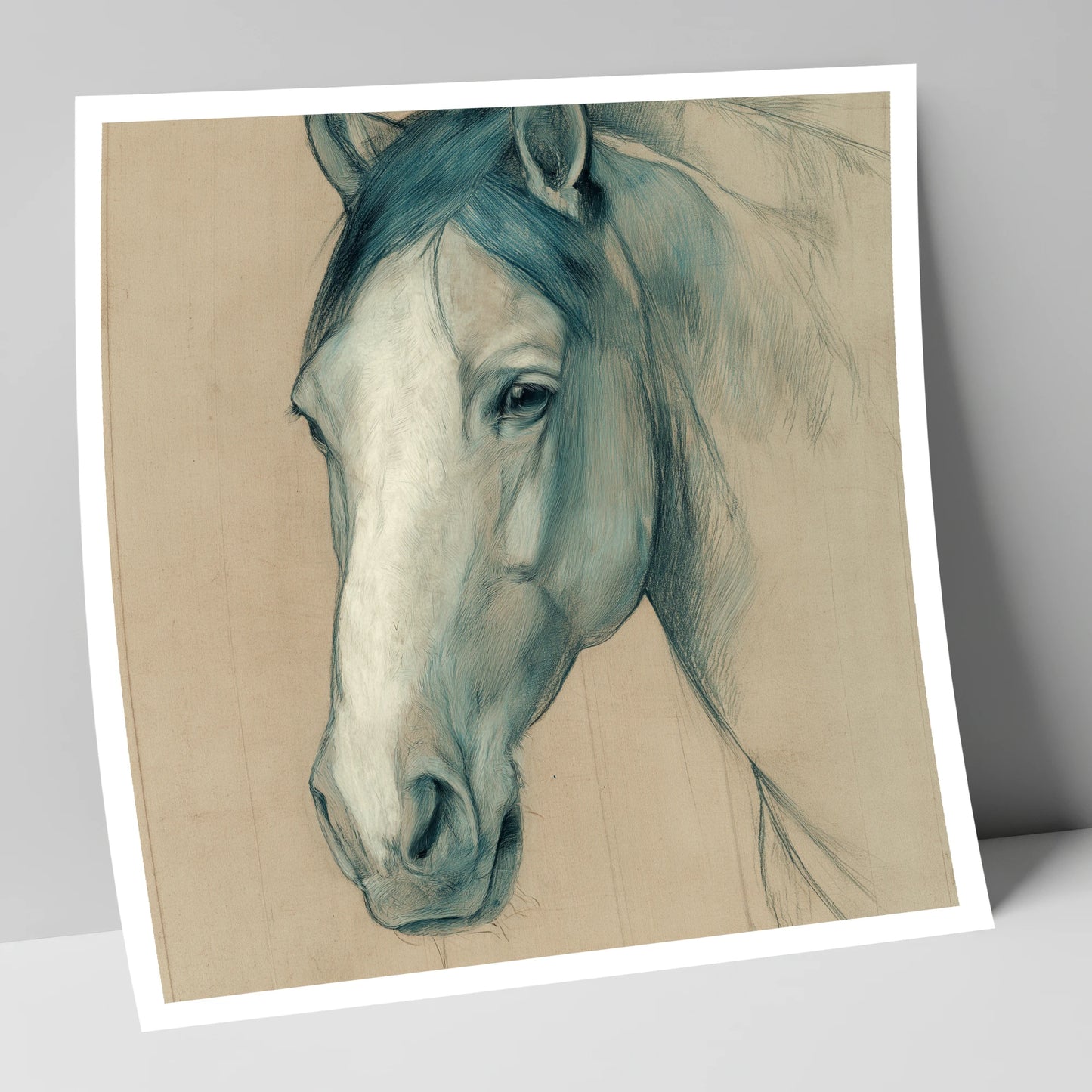 Azure Equine Study horse portrait art print