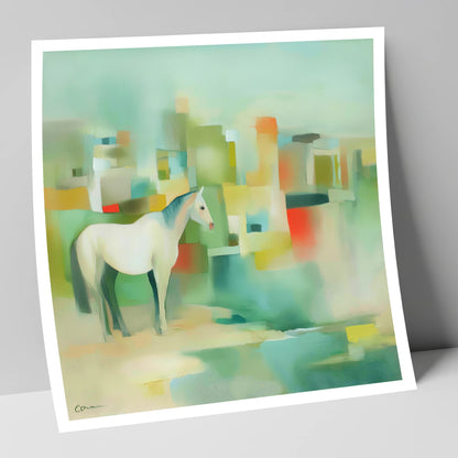 Abstract Urban Equine horse landscape art print