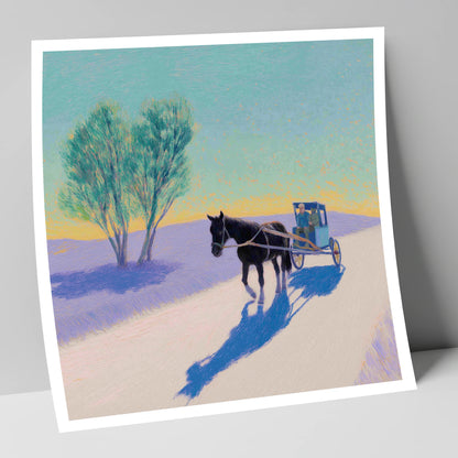 Journey in Lavender Light working horse art print