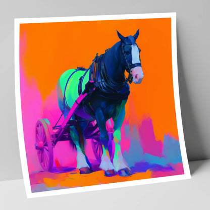 Electric Heavy Horse working horse art print
