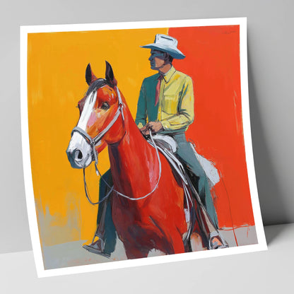 Vivid Horizon Rider western horse art print
