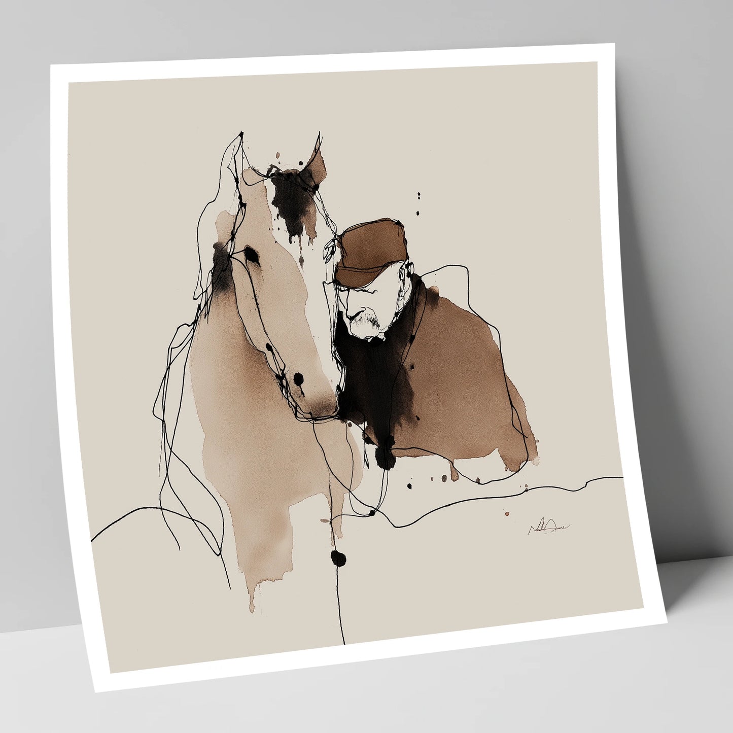 Silent Companions horse & rider art print