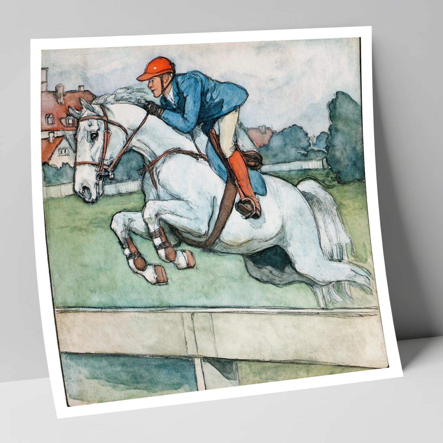Clearing the Timber show jumping horse art print