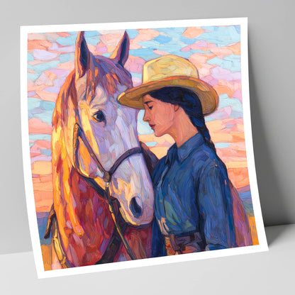 The Sundown Bond horse & rider art print