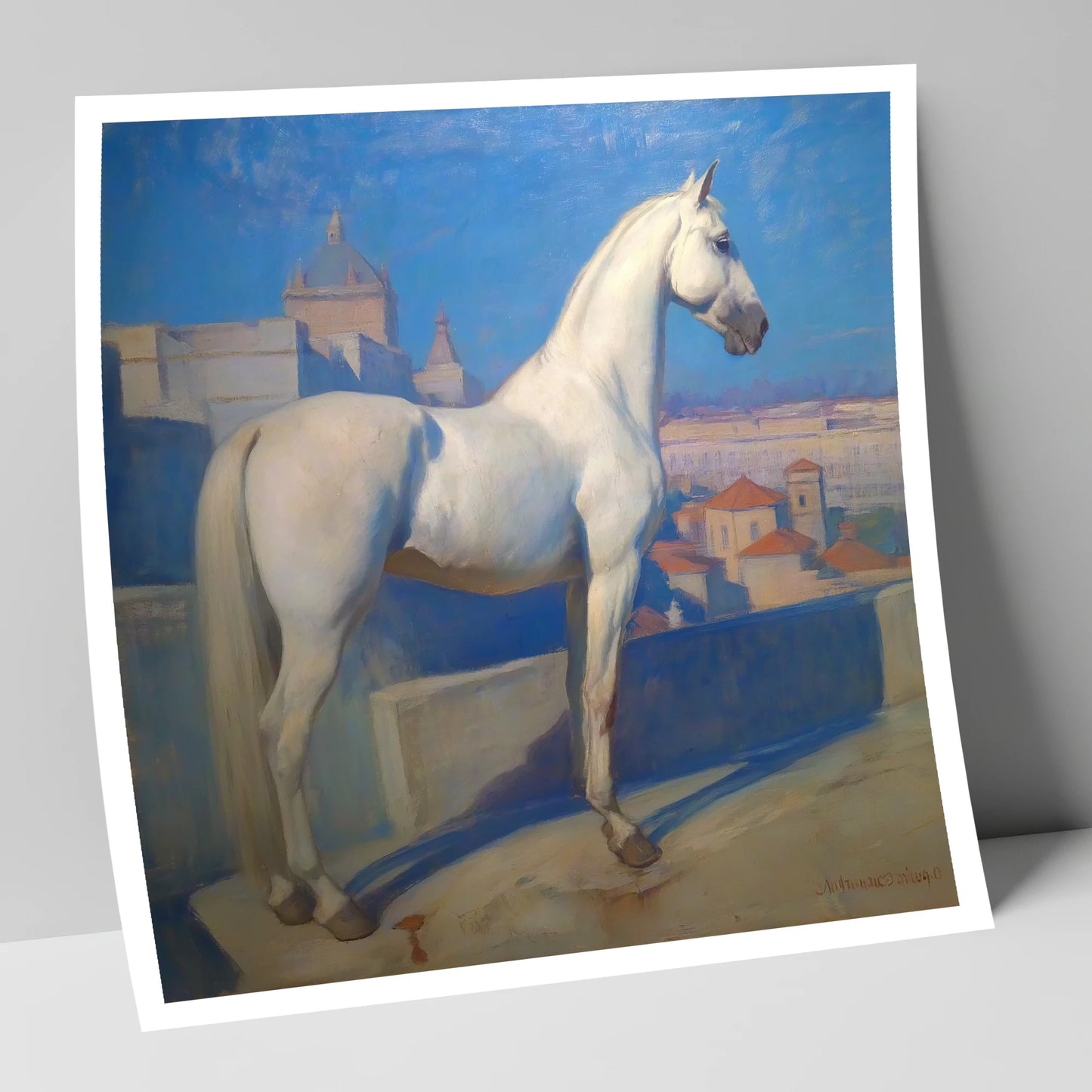 The Classical Grey horse breed art print