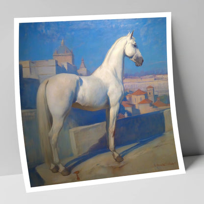The Classical Grey horse breed art print