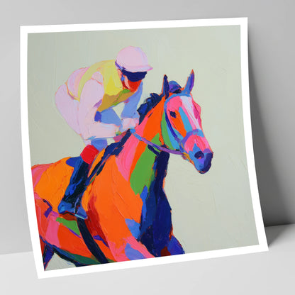 Vibrant Final Furlong racing horse art print