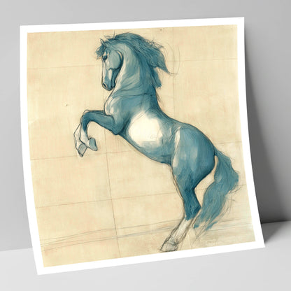 Azure Equine Study horse portrait art print