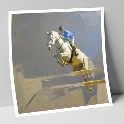 Soaring Grey Showjumper show jumping horse art print