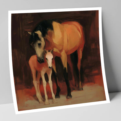 The Nurturing Bond mare & foal art print