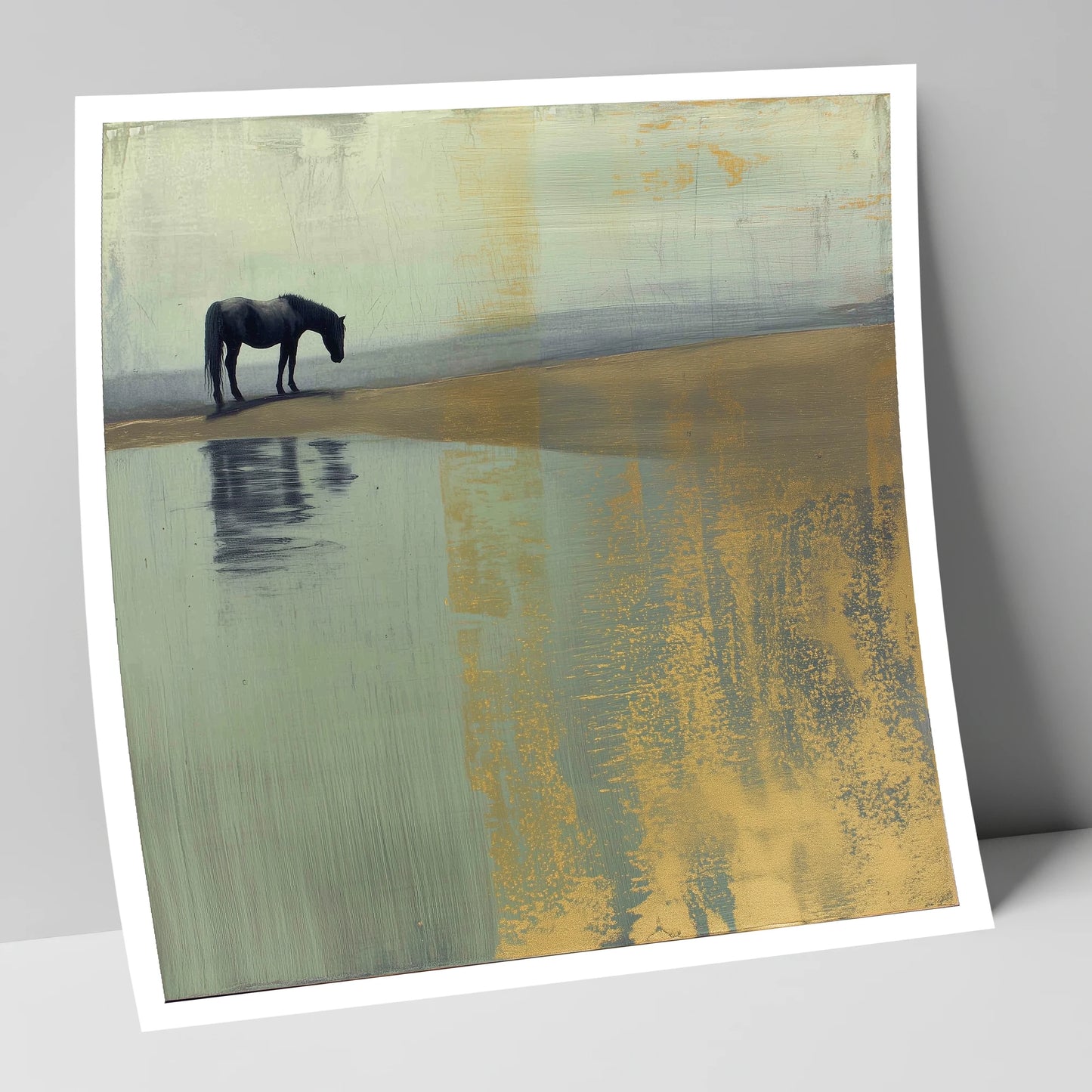 Gilded Solitude horse landscape art print