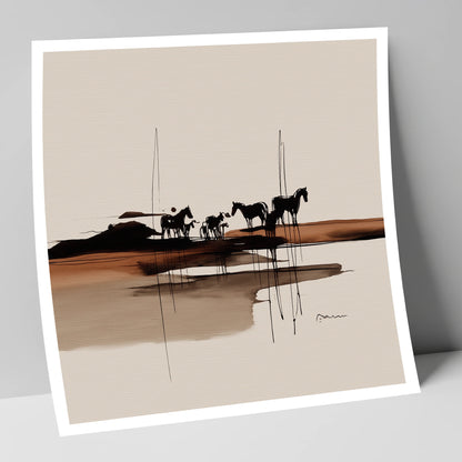 Herd on the Horizon horse landscape art print