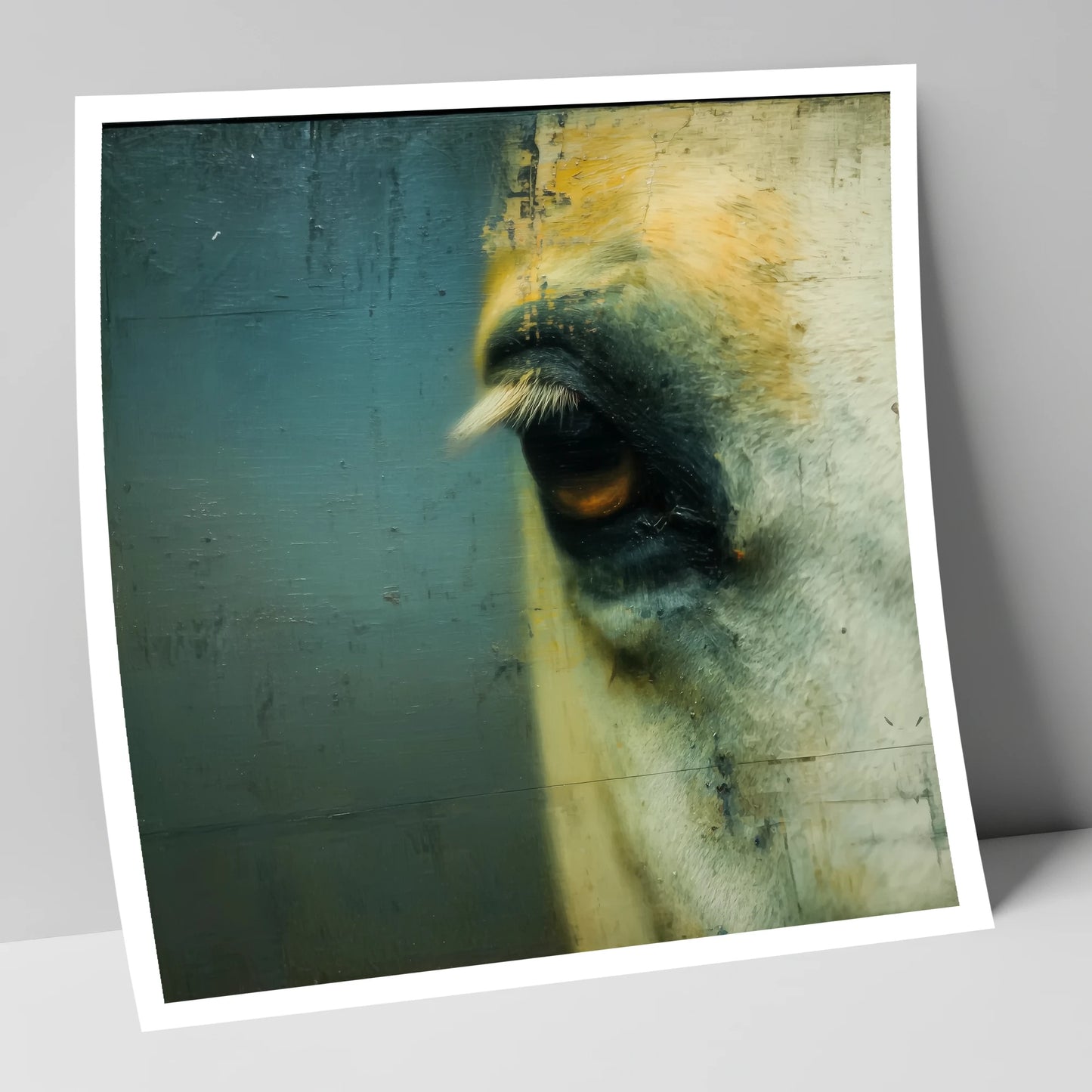 Ochre and Slate Gaze horse portrait art print