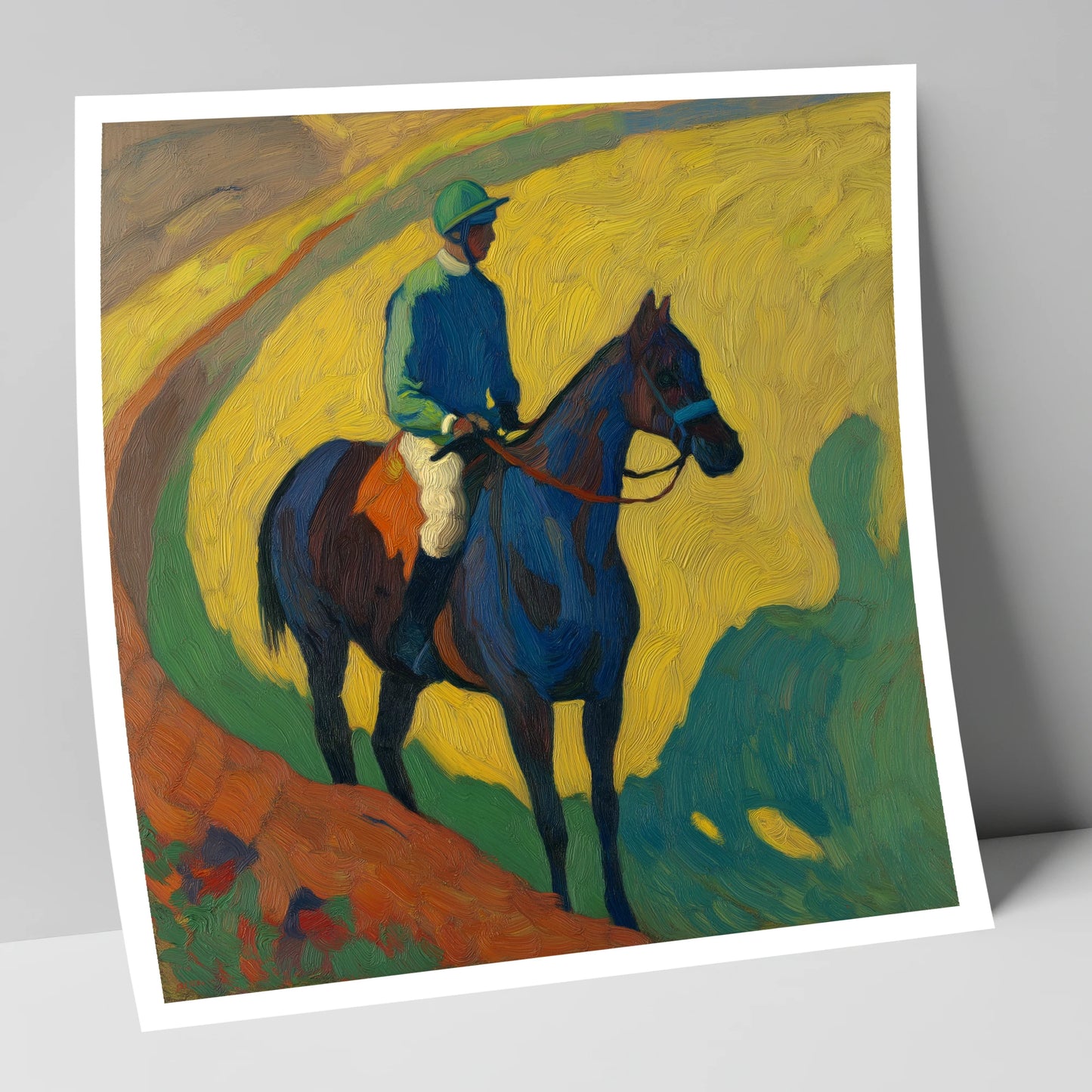 The Blue Thoroughbred racing horse art print