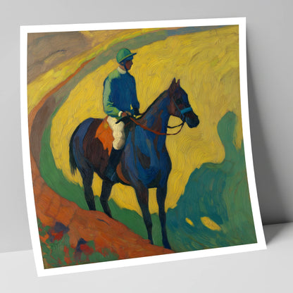 The Blue Thoroughbred racing horse art print