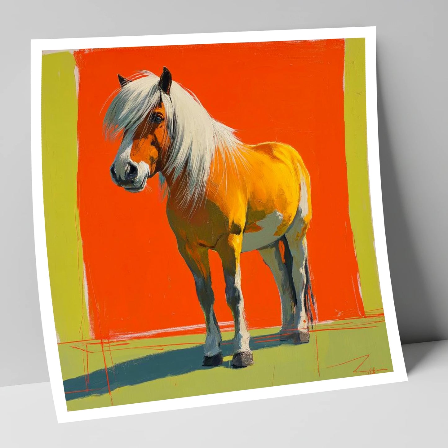 The Golden Haflinger horse breed art print