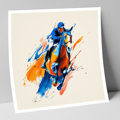 Airborne Energy show jumping horse art print