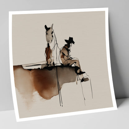 Resting on the Ridge western horse art print