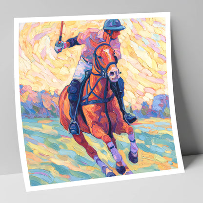 Vivid Polo Pursuit polo horse art print