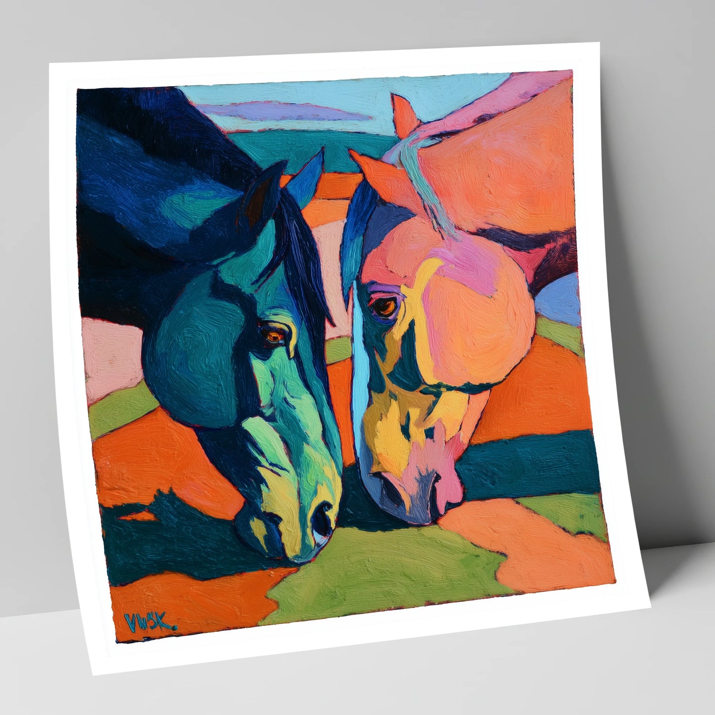 Vibrant Companions horse portrait art print