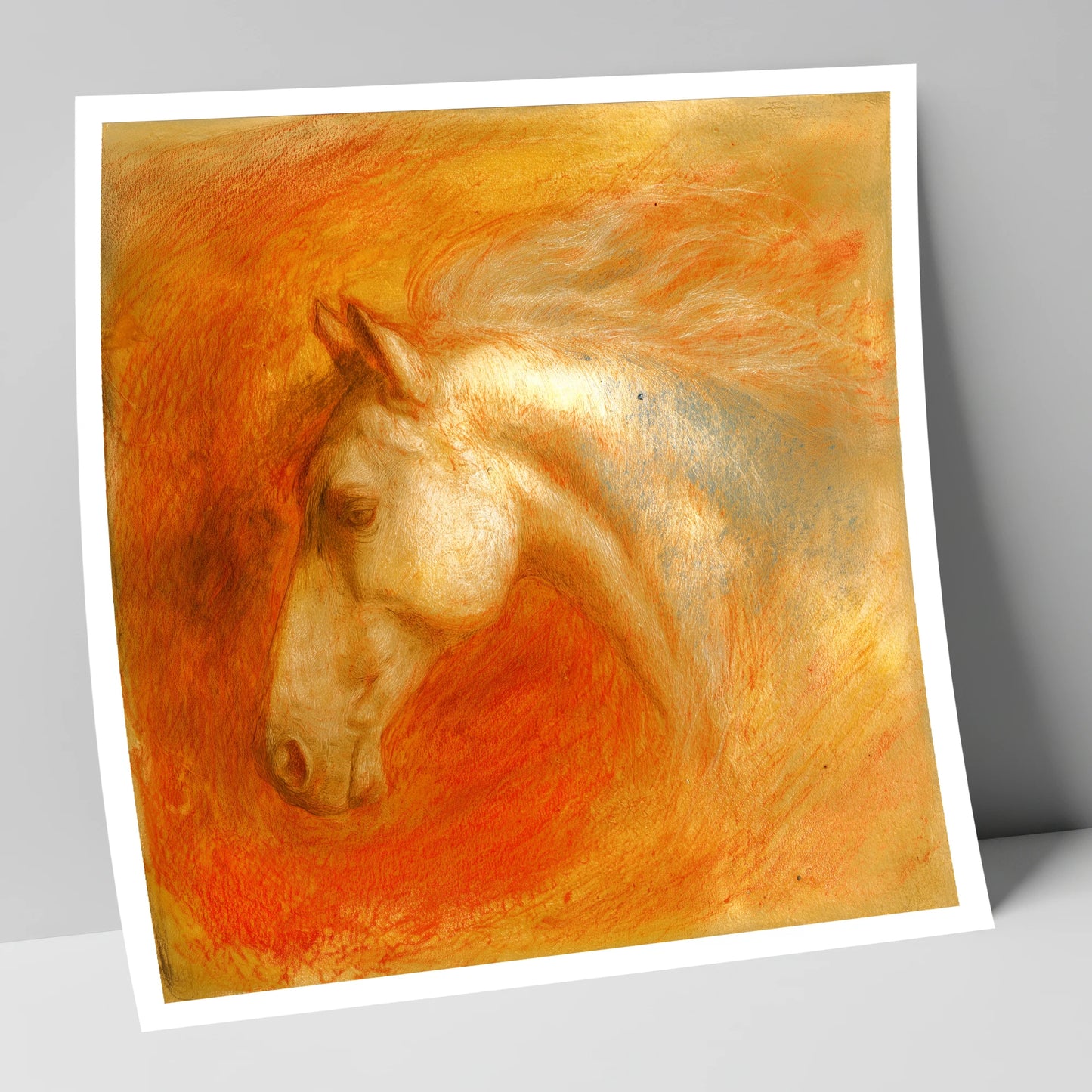 Radiant Terracotta Spirit horse portrait art print