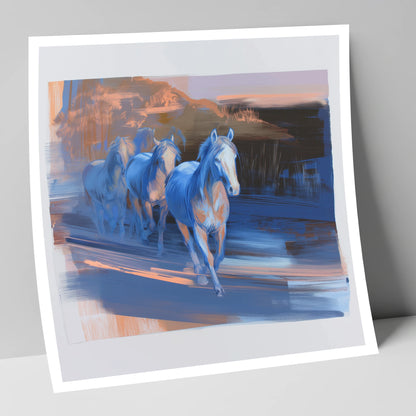 Cobalt Dawn Herd wild horses art print