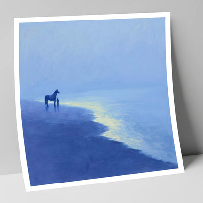 The Indigo Shore horse landscape art print