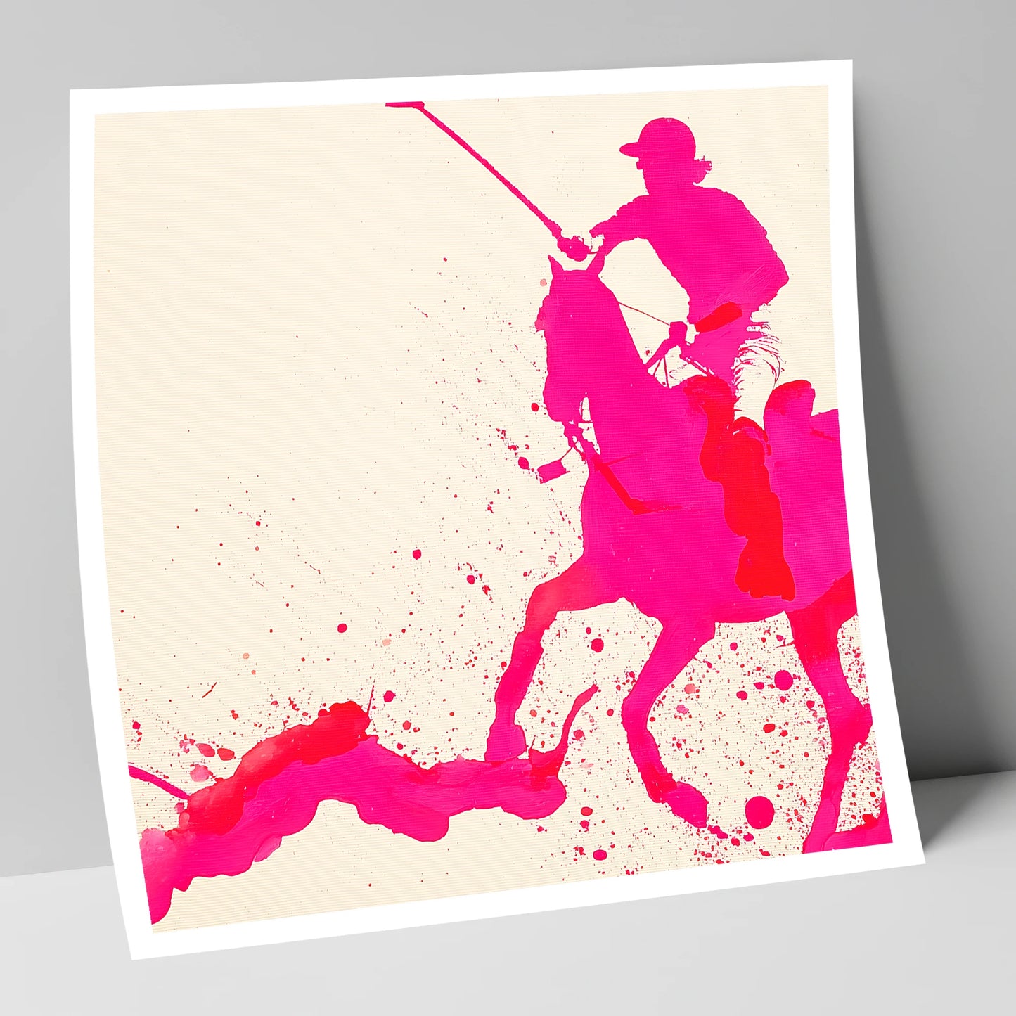 Vibrant Polo Strike polo horse art print