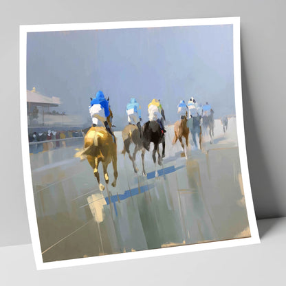 Into the Mist racing horse art print