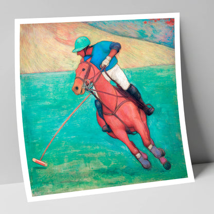 The Crimson Chukka polo horse art print
