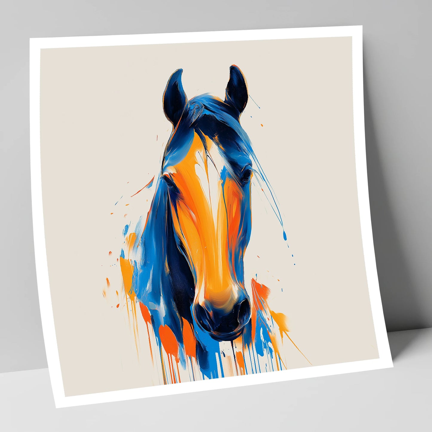 Cobalt and Sienna Spirit horse portrait art print