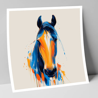 Cobalt and Sienna Spirit horse portrait art print