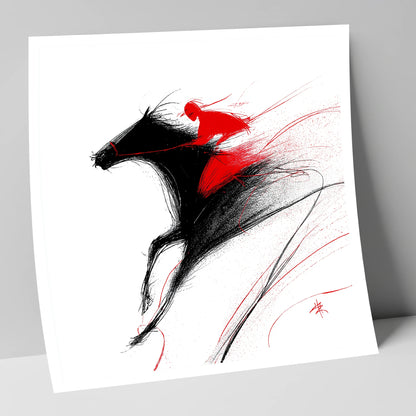 Adrenaline in Red racing horse art print