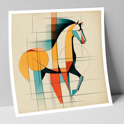 Geometric Equine Profile horse portrait art print