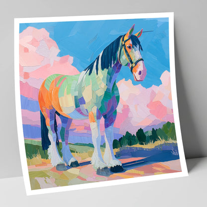 Prismatic Heavy Horse horse breed art print