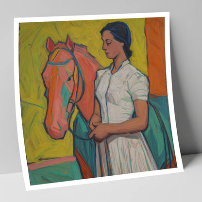 Vibrant Connection horse & rider art print