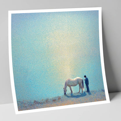 Beside Still Waters horse & rider art print