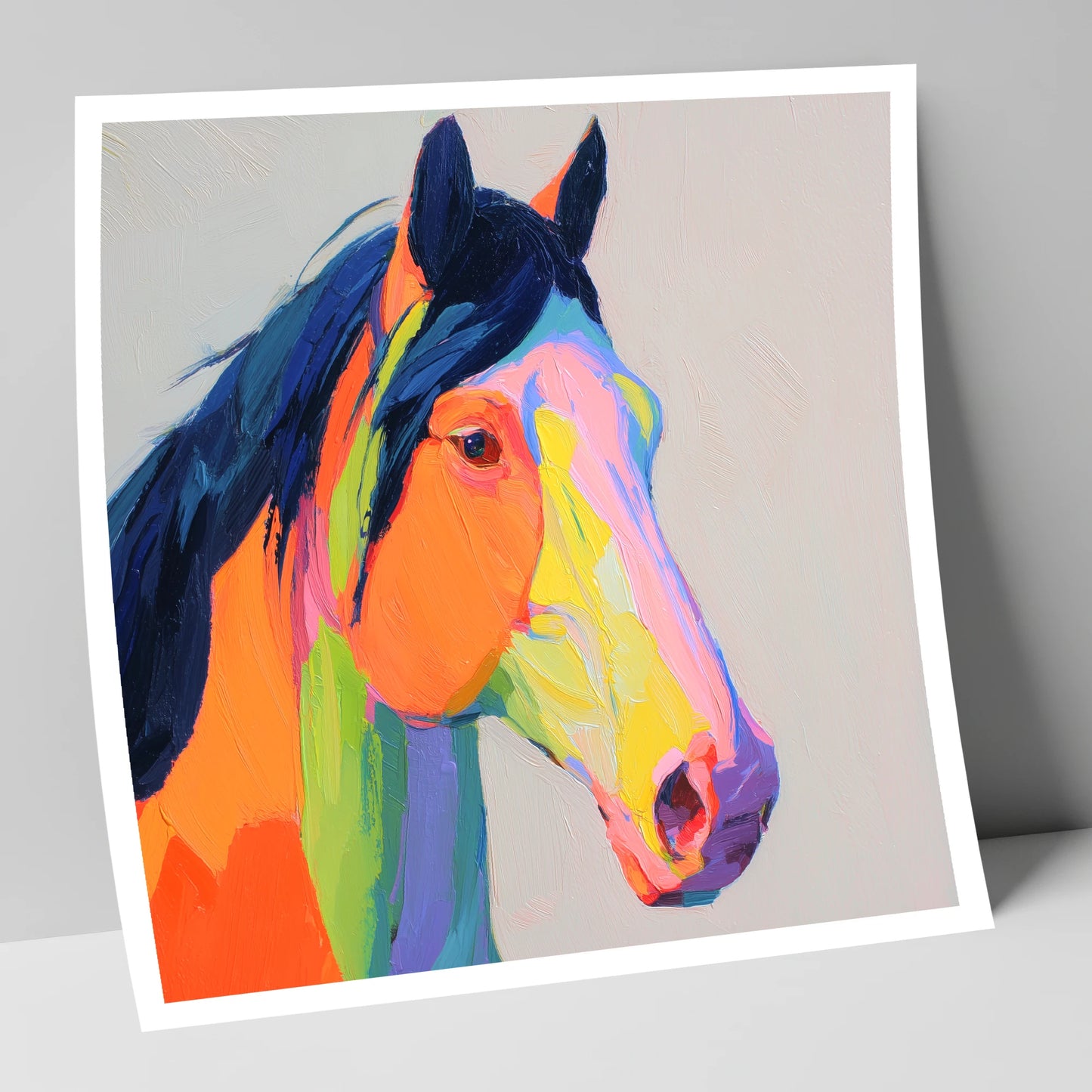 Technicolour Equine Profile horse portrait art print
