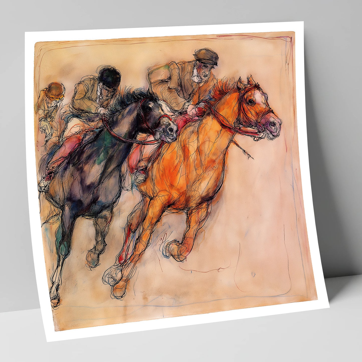 The Final Furlong racing horse art print
