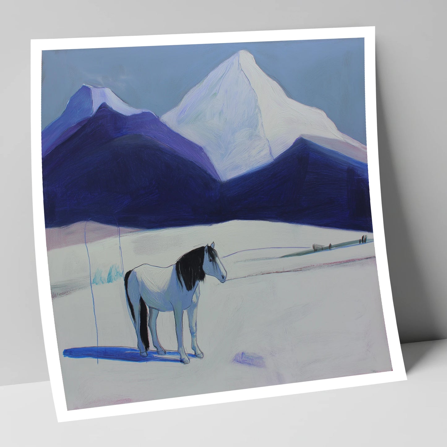 Alpine Silence horse landscape art print