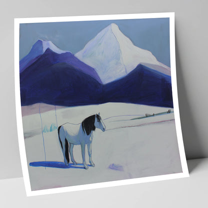 Alpine Silence horse landscape art print