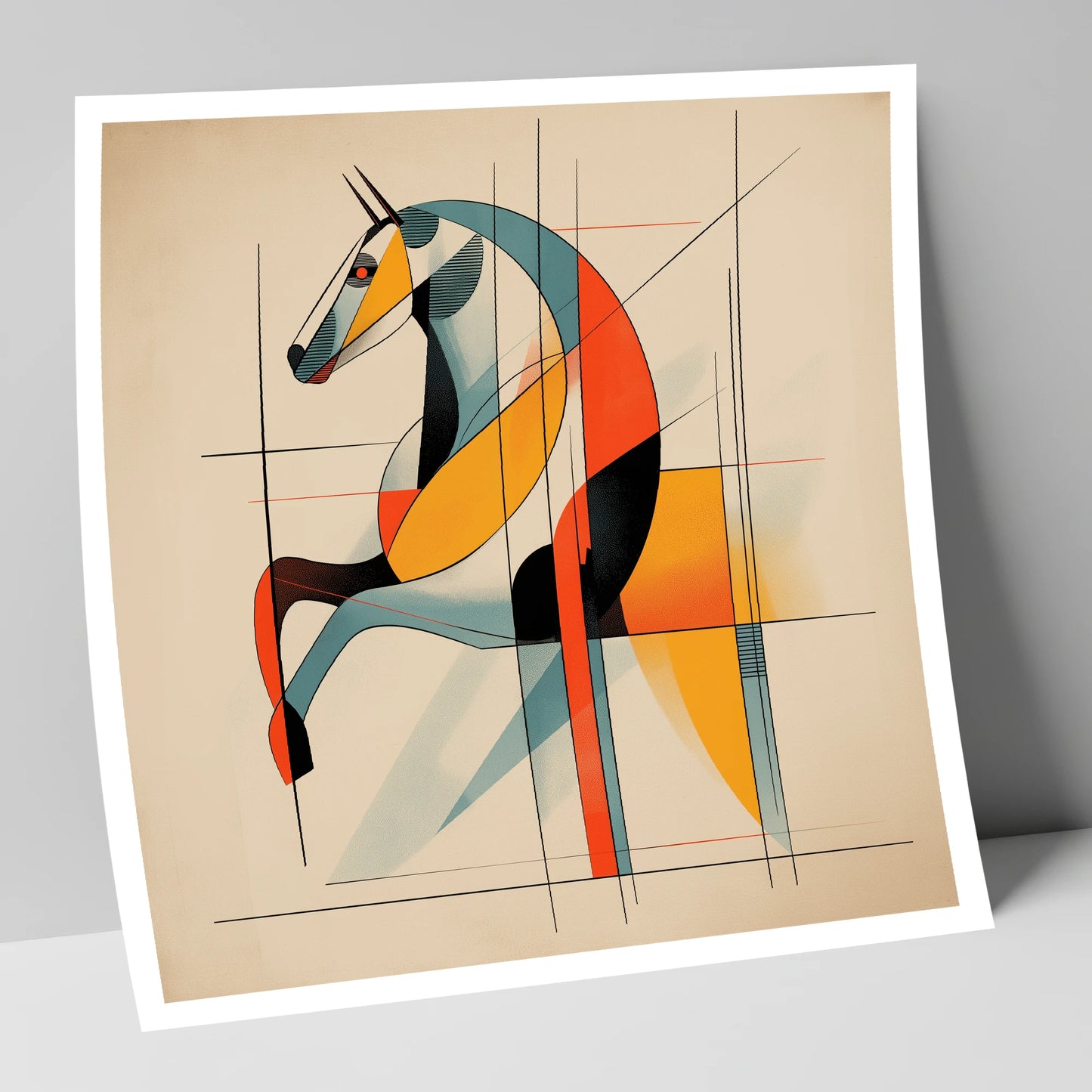 Structural Stride racing horse art print