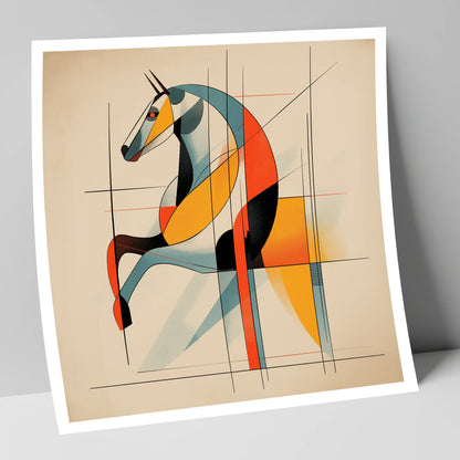 Structural Stride racing horse art print