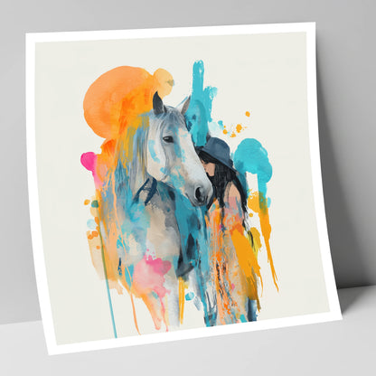 Vibrant Connection horse & rider art print