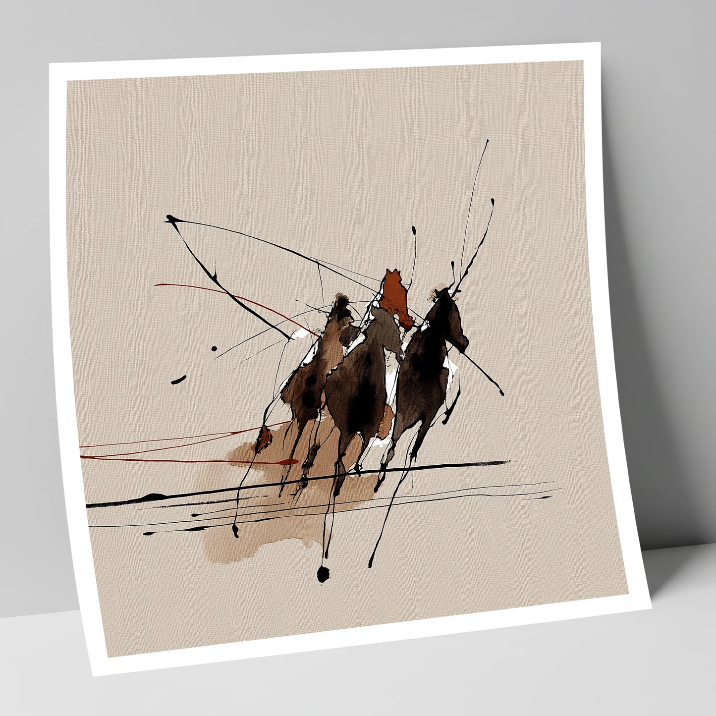 Abstract Polo Charge polo horse art print