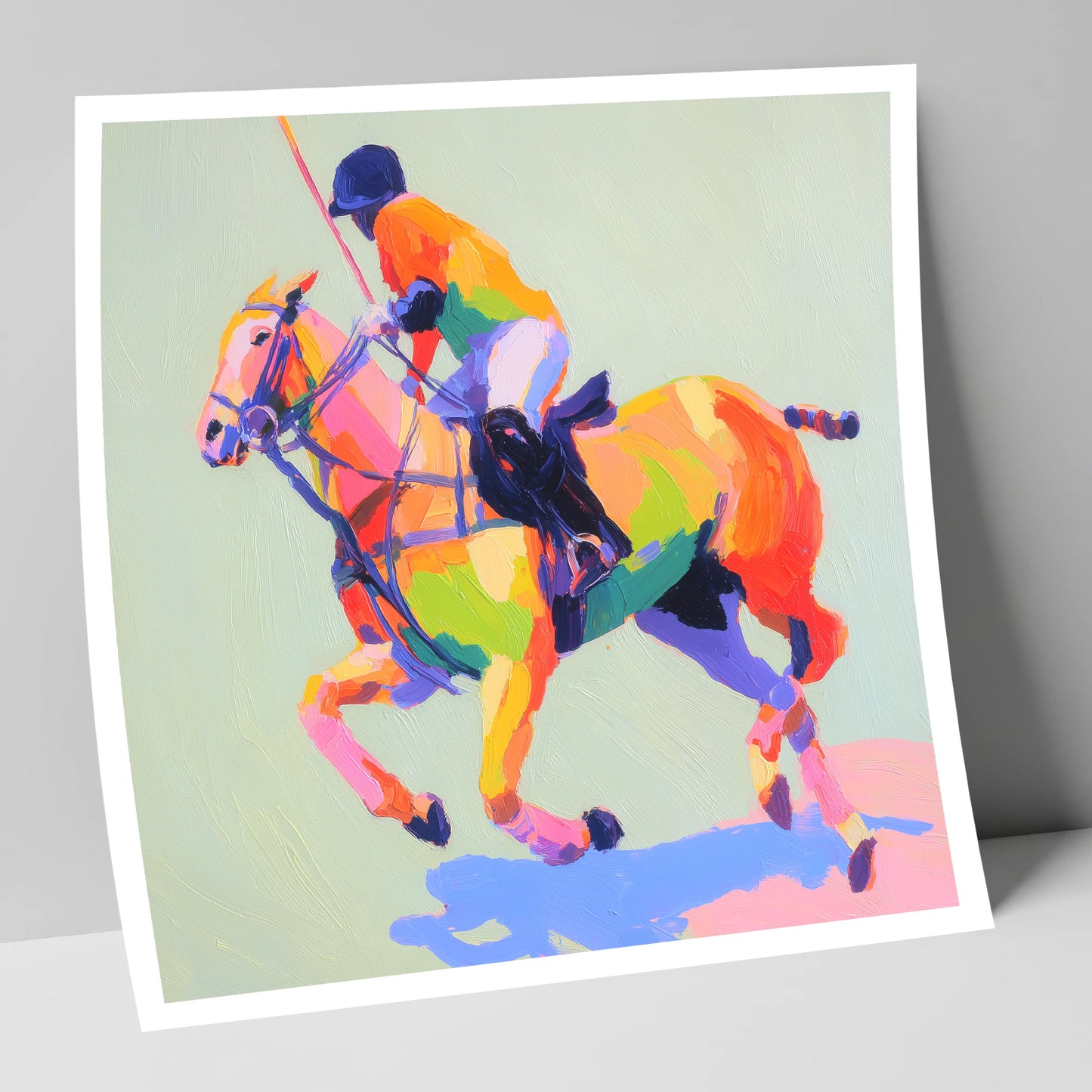 Technicolour Polo Stride polo horse art print