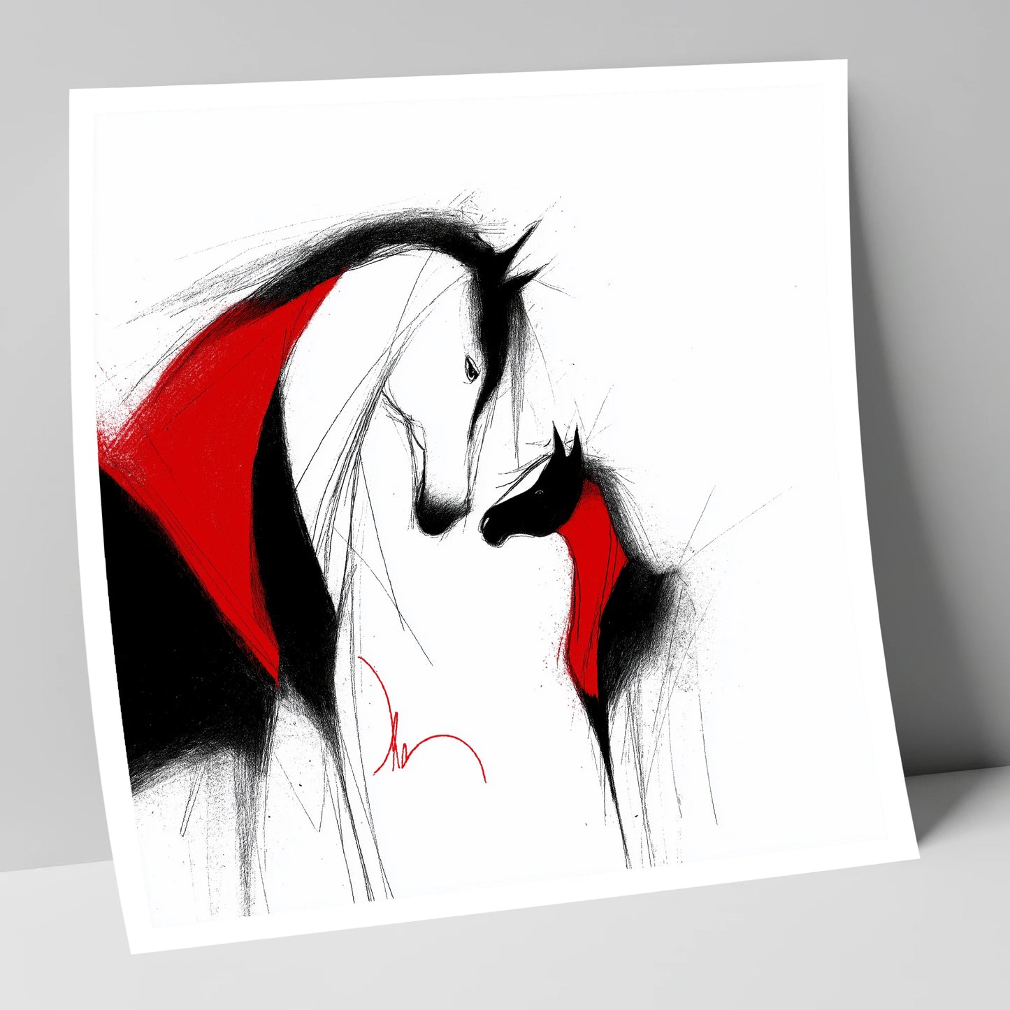 Crimson Bond mare & foal art print